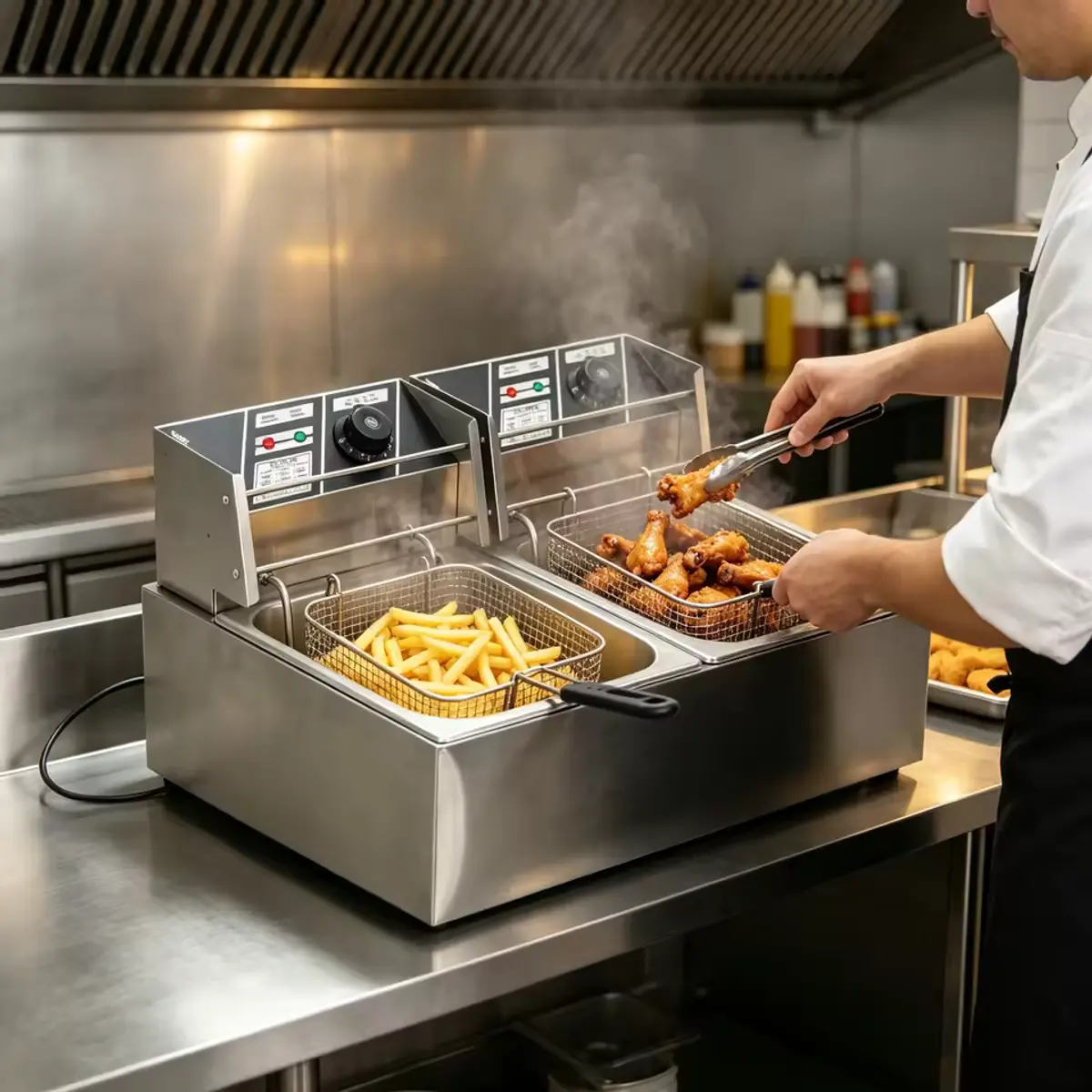 Commercial Electric Fryer – 6 Litre + 6 Litre (Double Tank) - Image 4